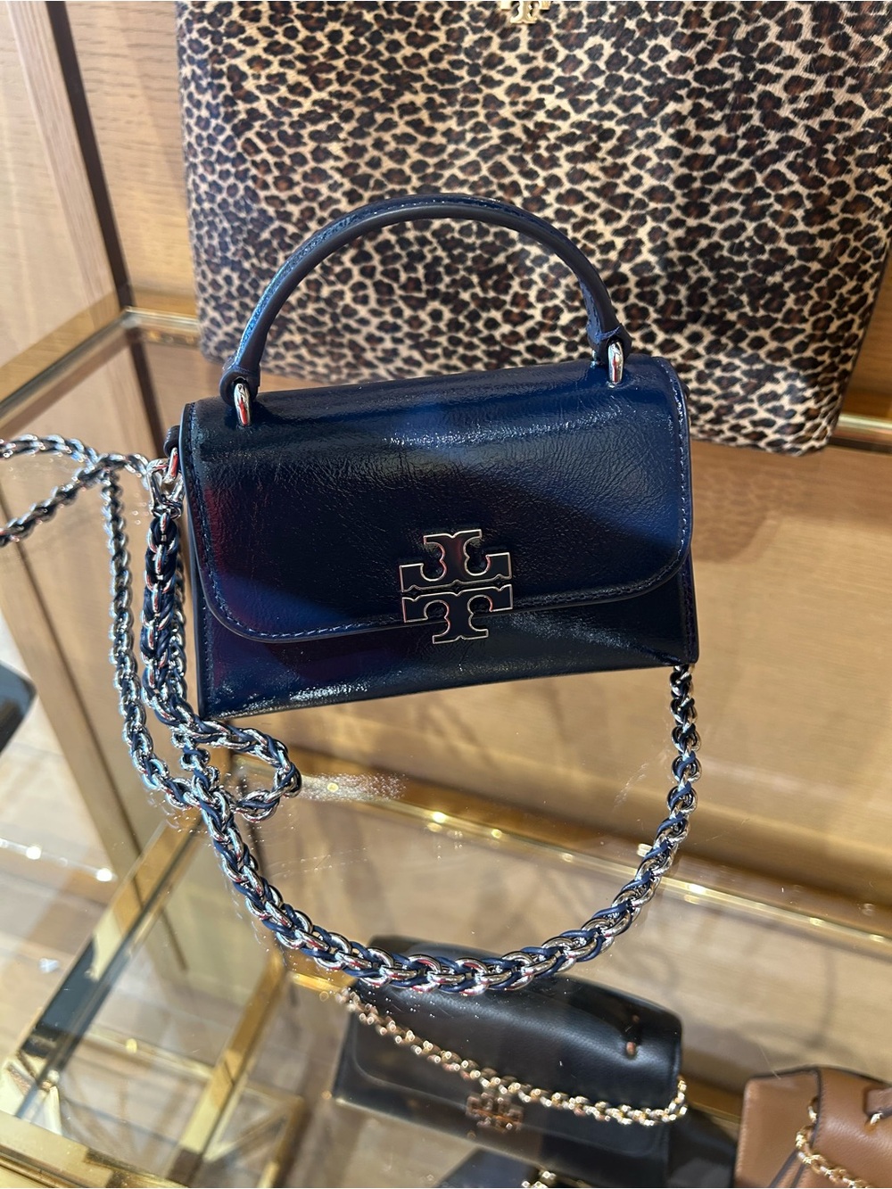 Tory Burch Navy Mini Top-Handle Crossbody Bag